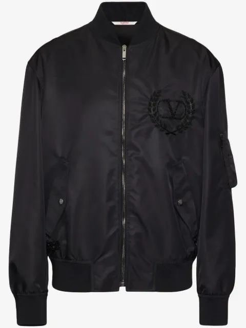 Valentino Garavani sequin-embellished zip-up bomber jacket