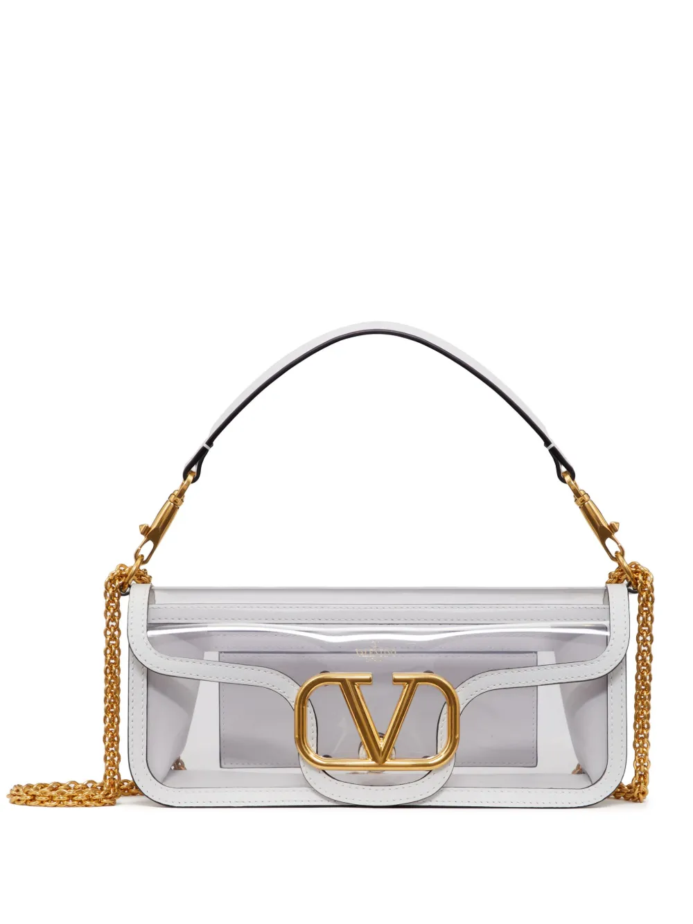 Valentino Garavani Vlogo Signature Shoulder Bag In White