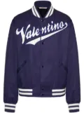 Valentino Garavani embroidered logo-patch bomber jacket - Blue
