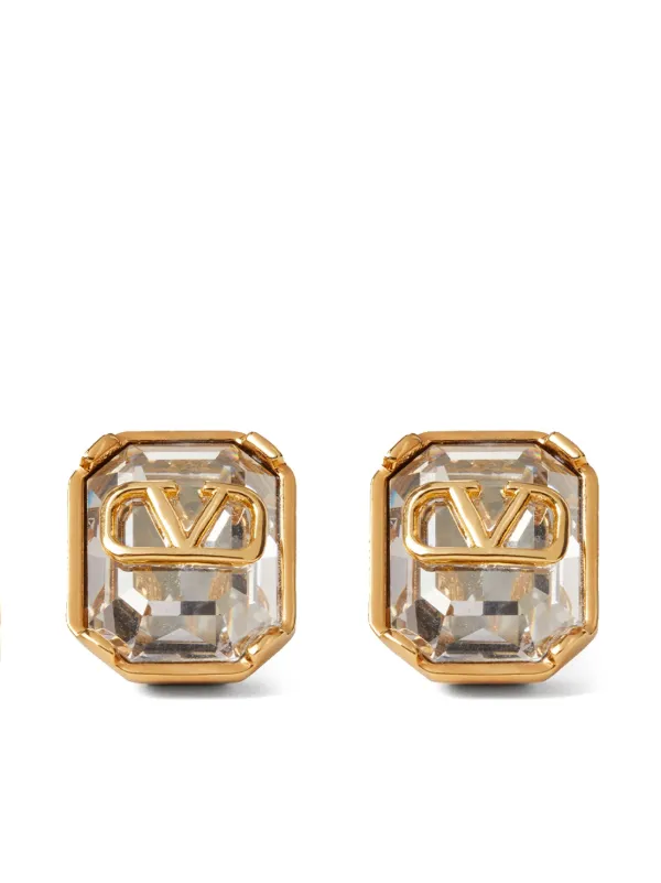 Valentino Garavani VLogo Signature Crystal Earrings - Farfetch