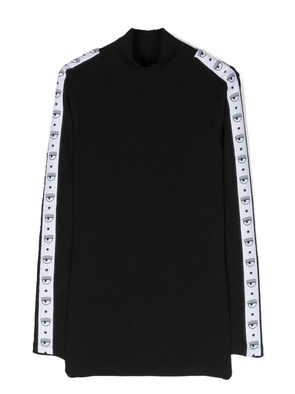 

Chiara Ferragni Kids top de tejido con franja del logo - Negro