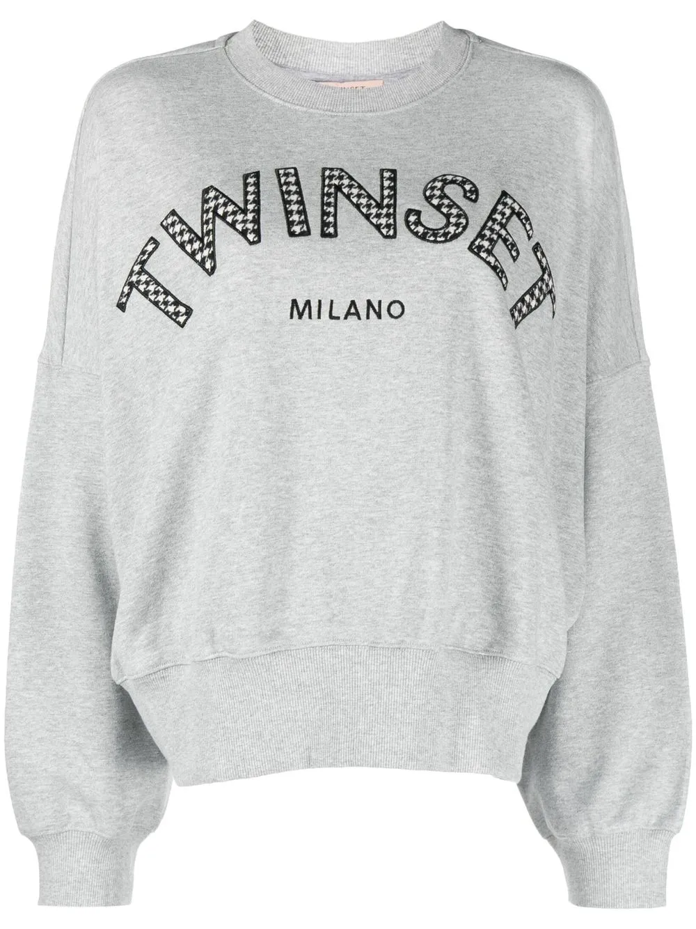 

TWINSET appliqué-logo long-sleeve sweatshirt - Grey
