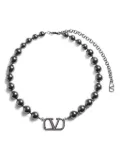 Valentino Garavani VLogo Signature pearl choker - Silver