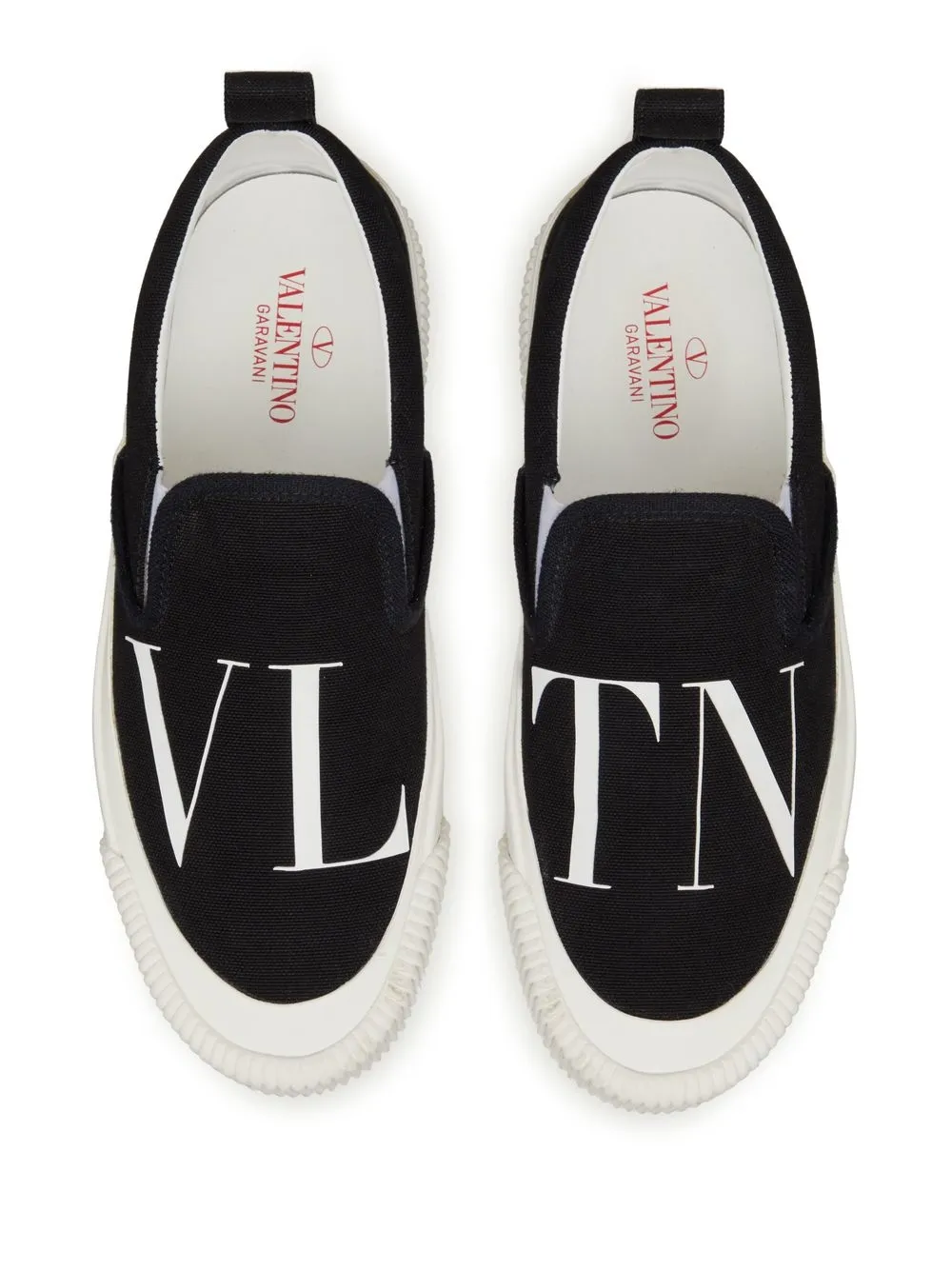 Shop Valentino Vltn Slip-on Sneakers In Black