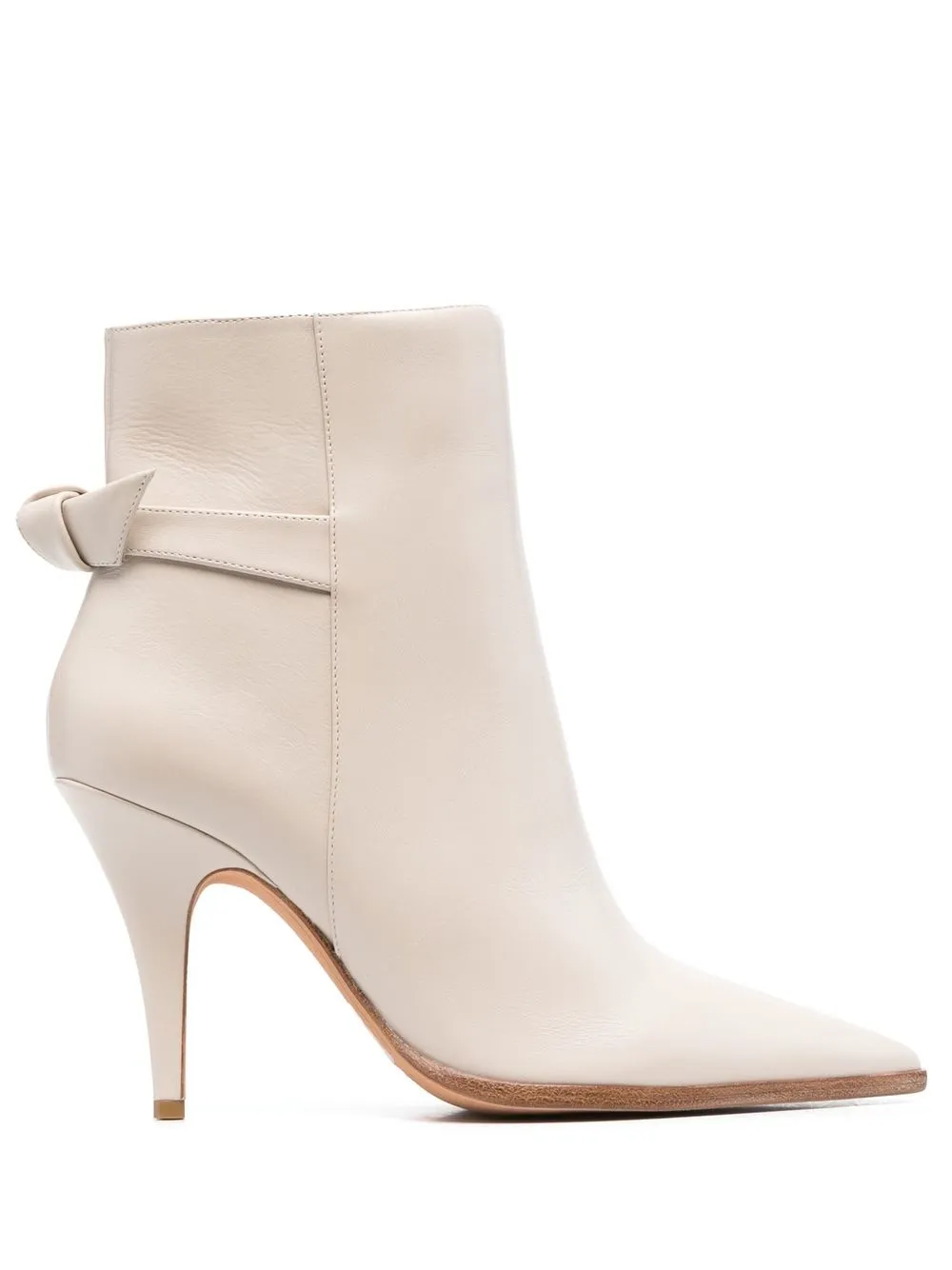 

Alexandre Birman 100mm bow-detail ankle boots - Neutrals