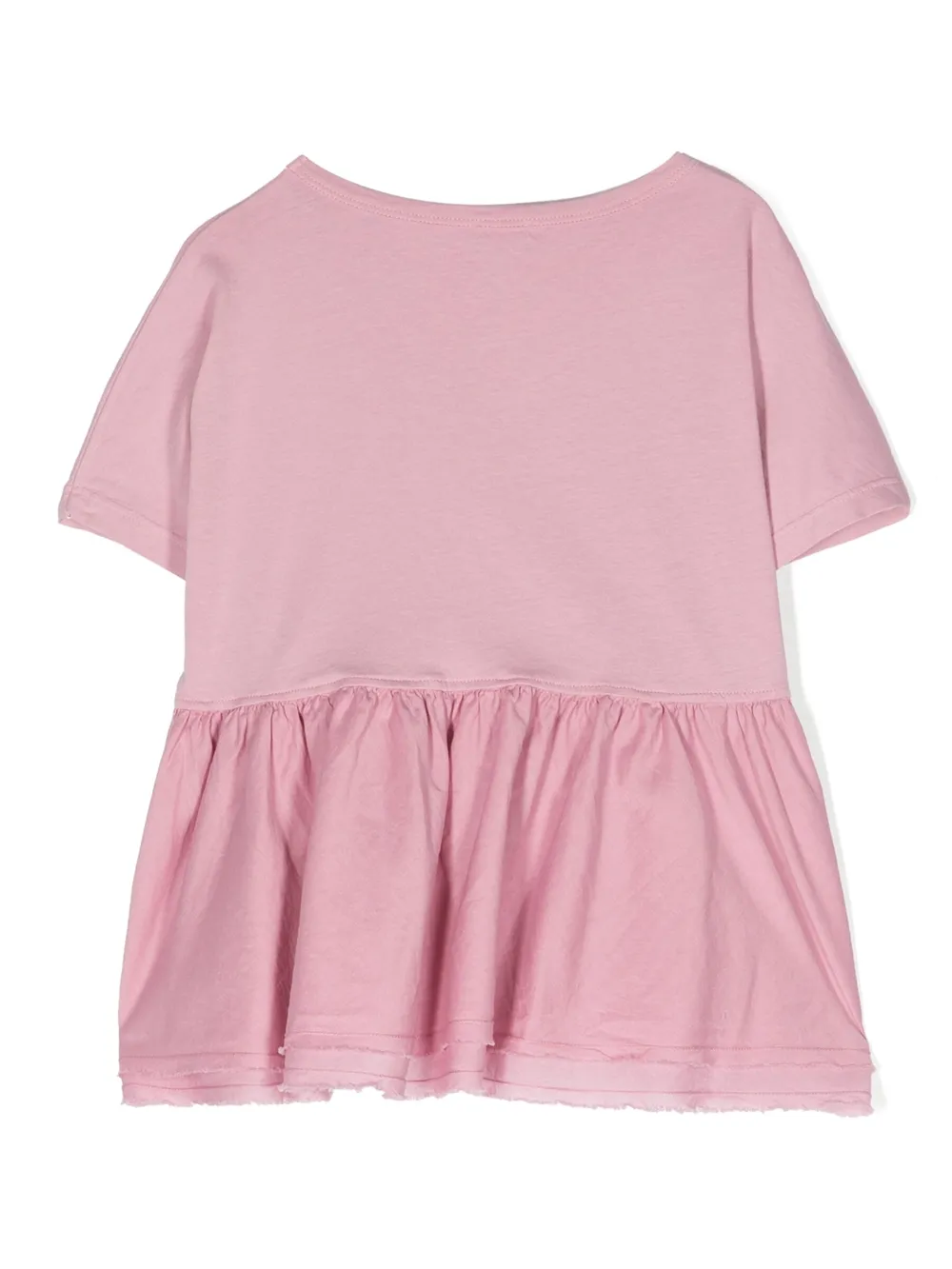 Il Gufo T-shirt met ruches - Roze