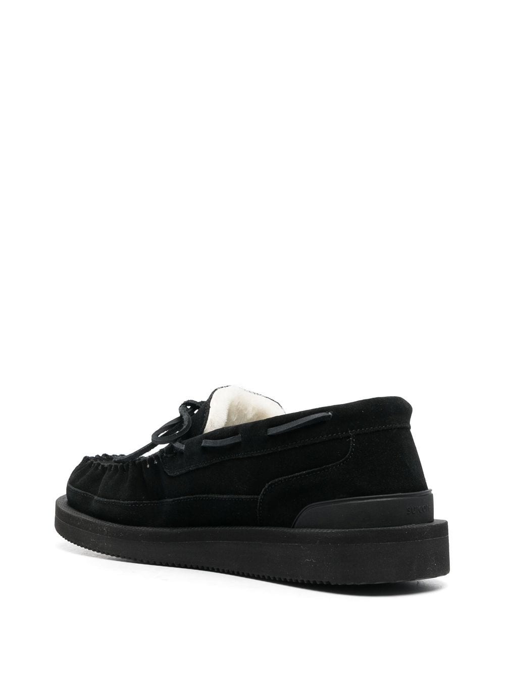 Shop Suicoke Shearling-lined Loafers In 黑色
