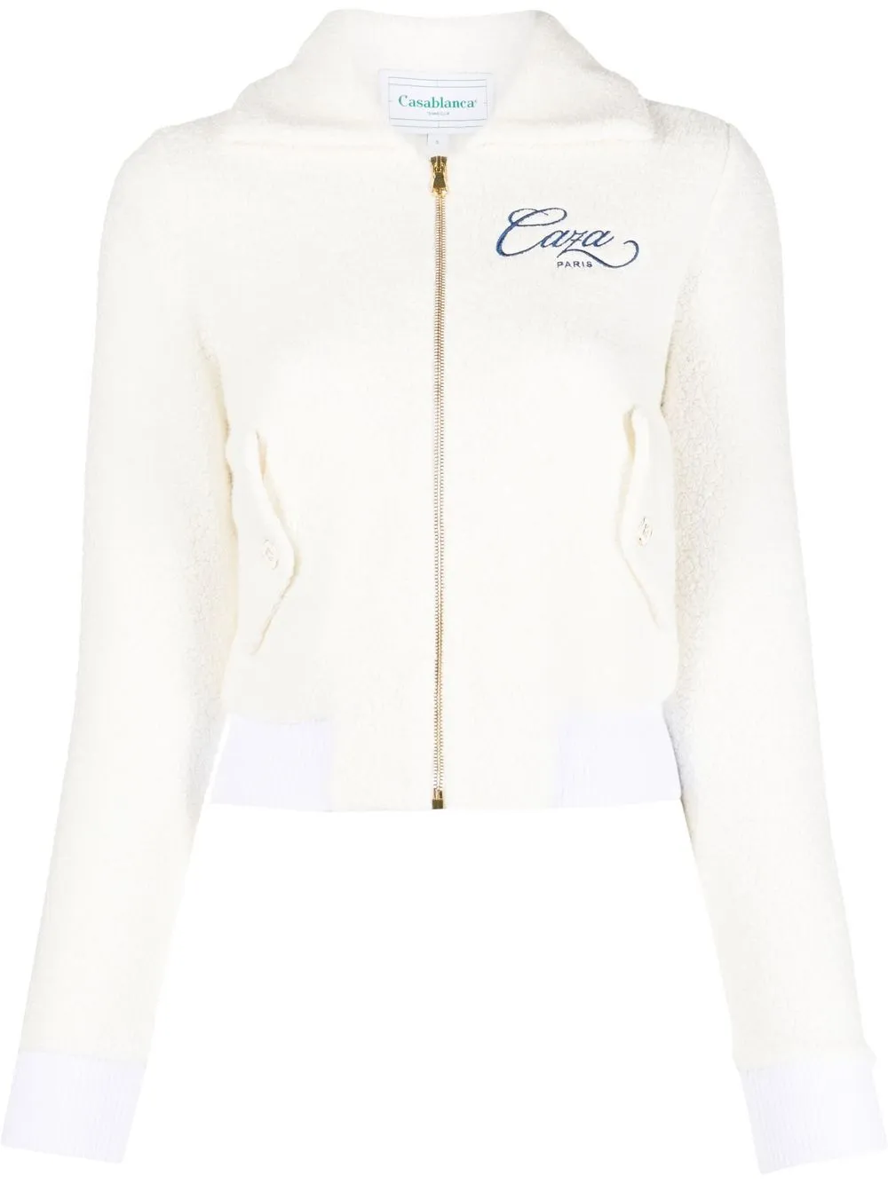 

Casablanca embroidered-logo zip-fastening jacket - Neutrals