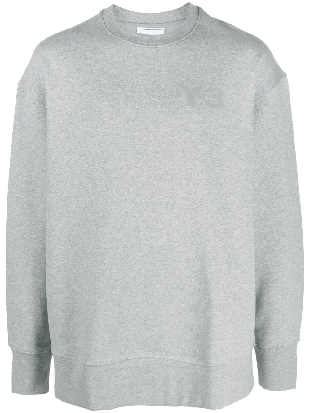 

Y-3 logo-print crew-neck sweathsirt - Grey