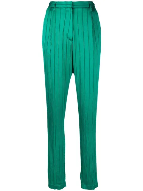 striped high-waisted trousers