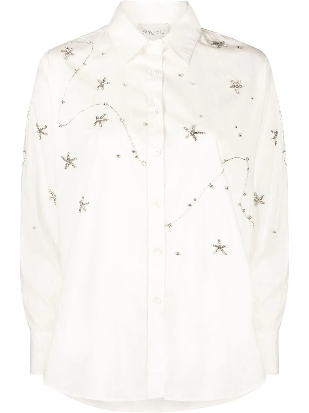 

Forte Forte star-embroidered button-front shirt - White
