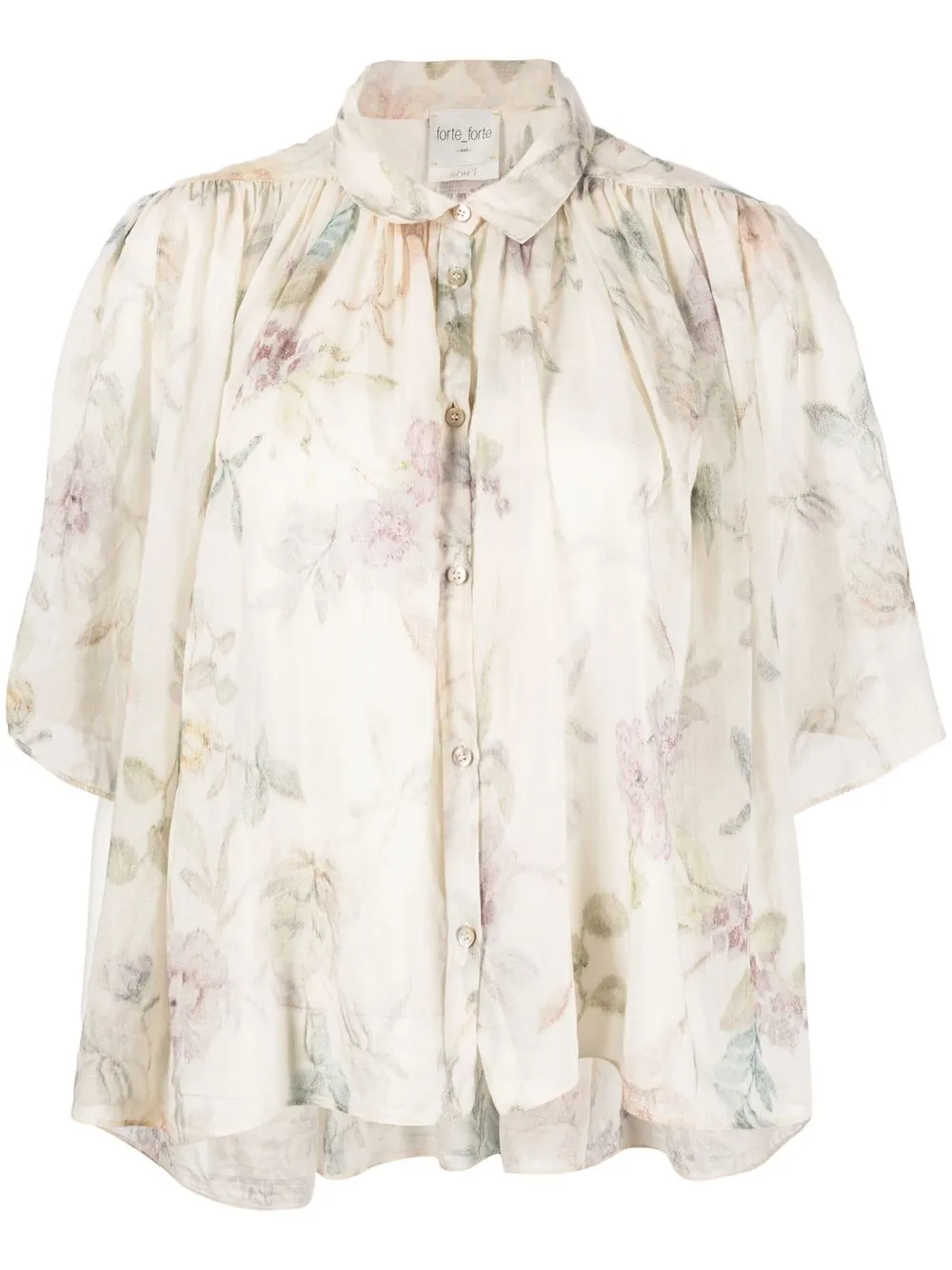 

Forte Forte floral-print cotton-blend shirt - Neutrals