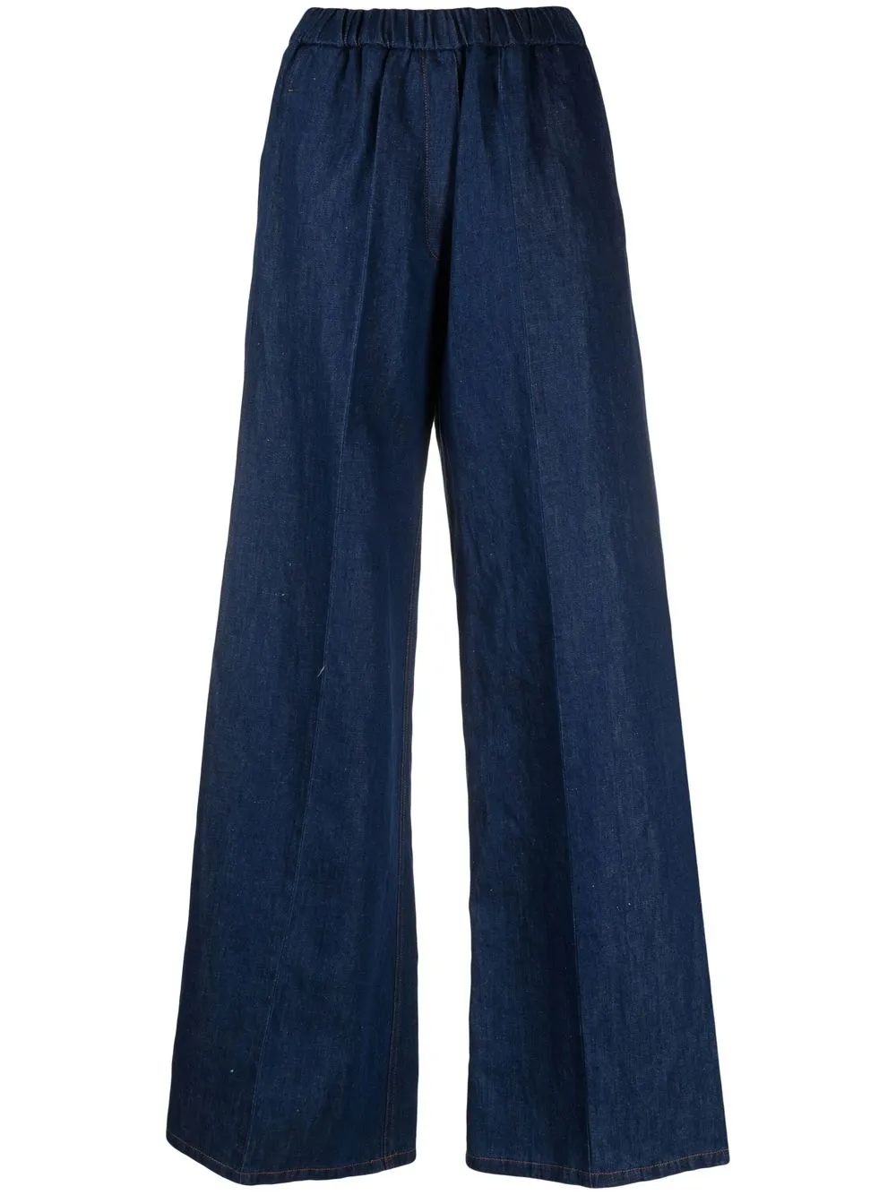 

Forte Forte wide-leg cotton-blend trousers - Blue