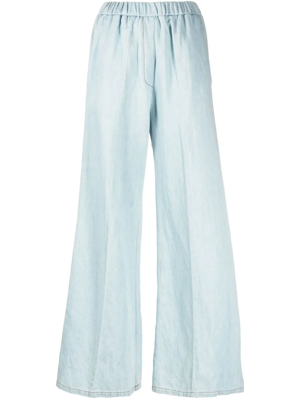 

Forte Forte wide-leg cotton-blend trousers - Blue