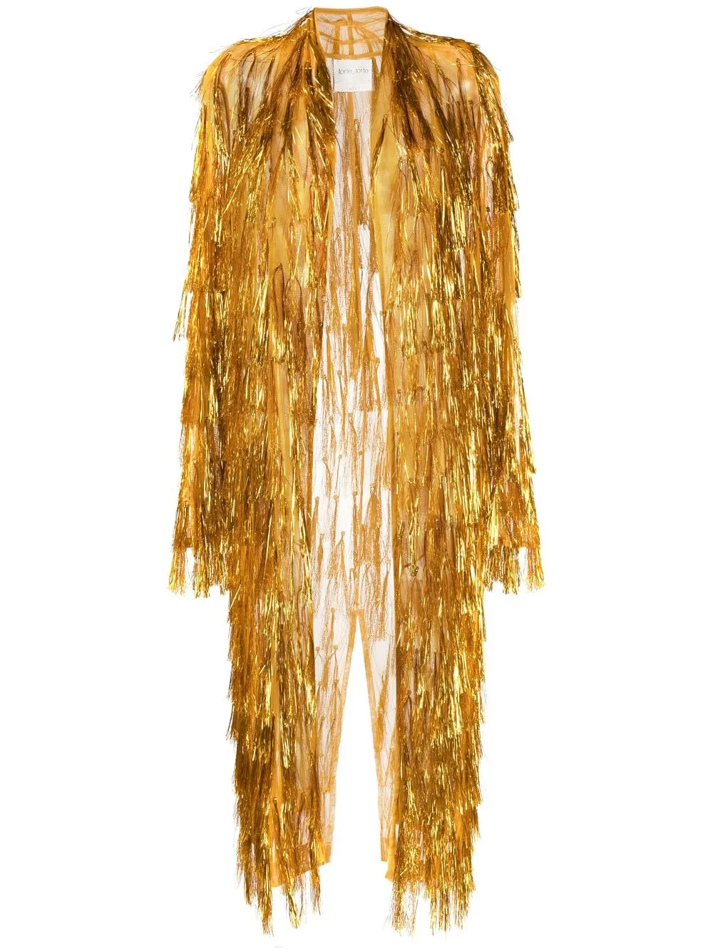 

Forte Forte metallic fringe-detail coat - Gold