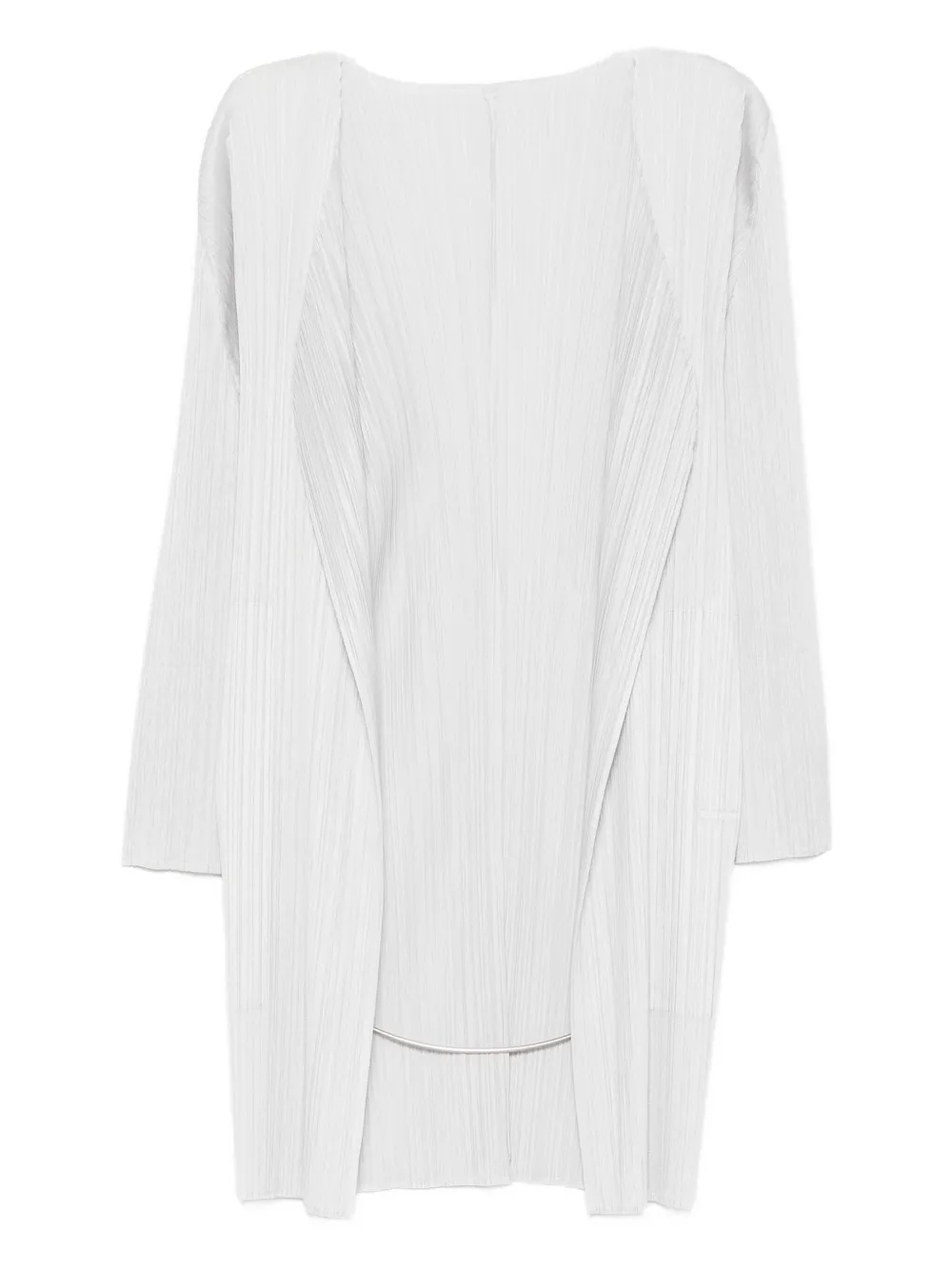 Pleats Please Issey Miyake pleated open-front coat Wit