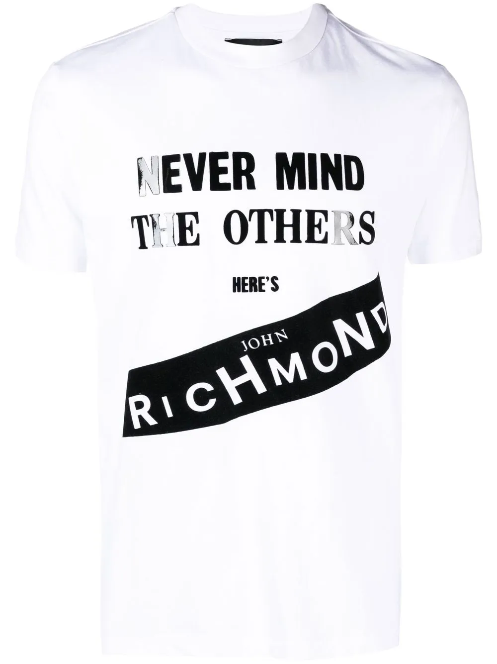 

John Richmond slogan print T-shirt - White