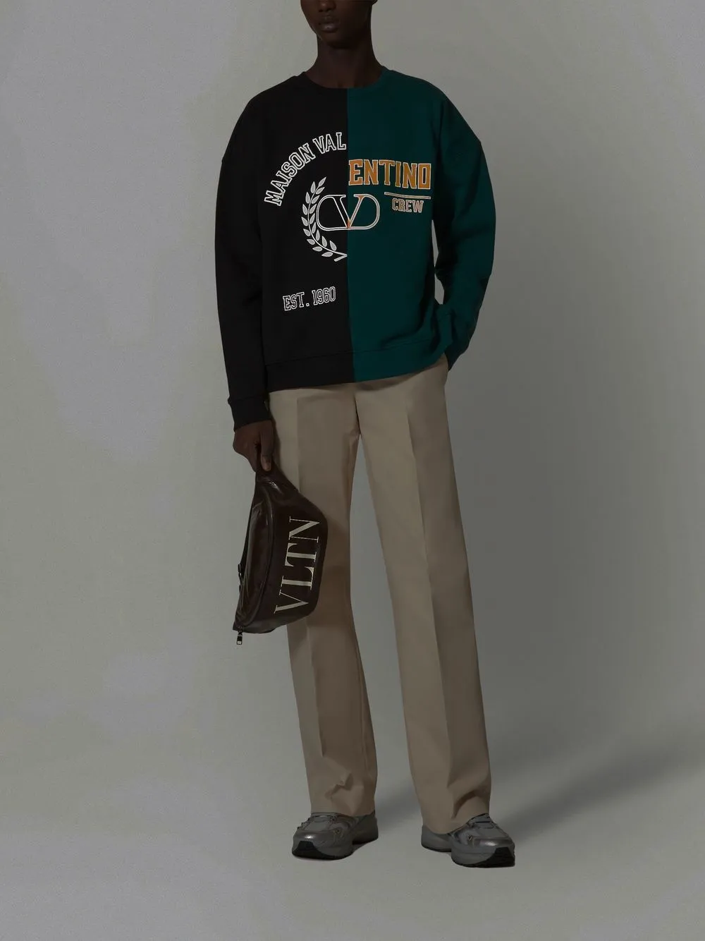 VALENTINO GARAVANI LOGO-PRINT LEATHER BELT BAG