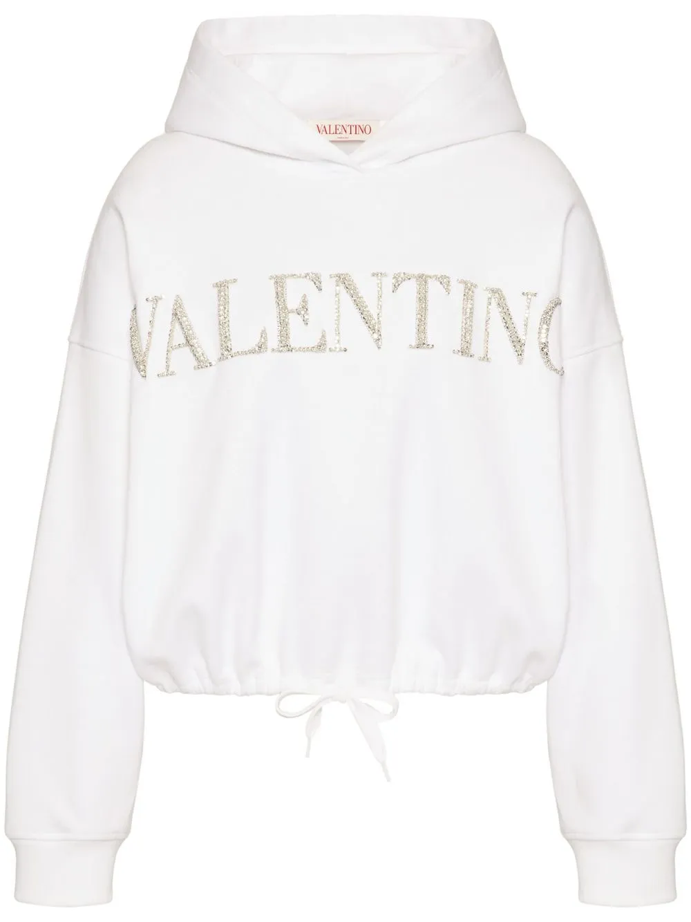 

Valentino crystal-logo hoodie - White