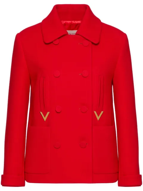 Valentino Garavani textured double crepe peacoat