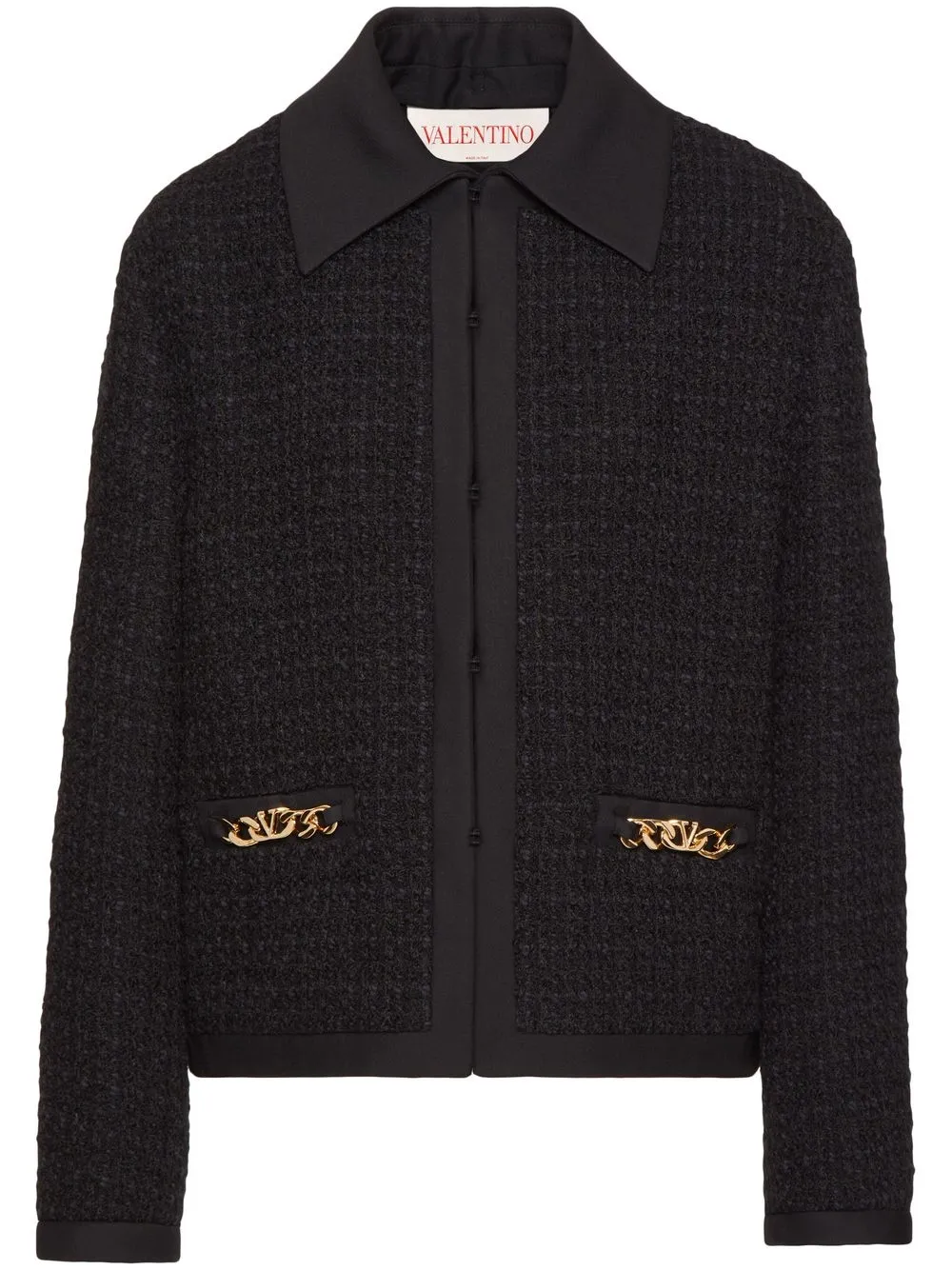 

Valentino VLogo Chain tweed jacket - Black