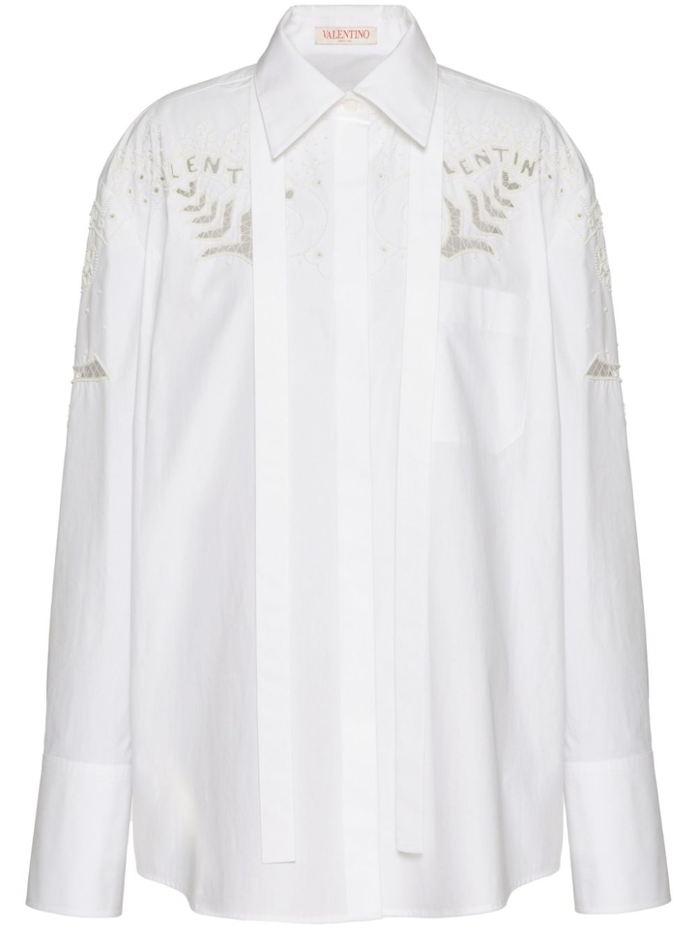 Valentino Garavani embroidered-motif button-up shirt - White