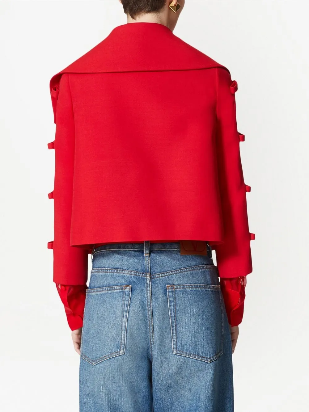 Shop Valentino Crepe Couture Jacket In Red