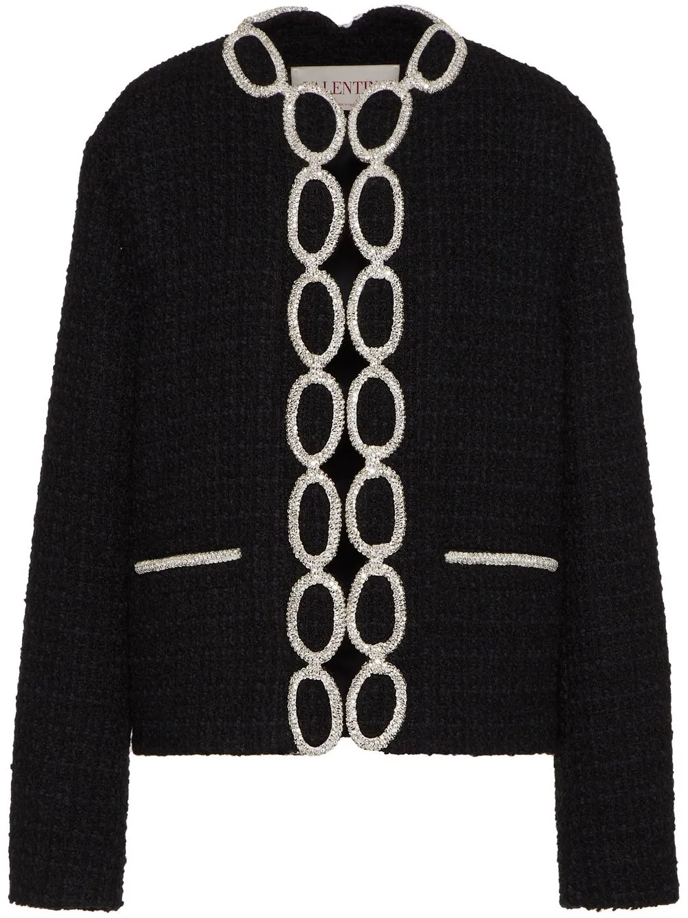 

Valentino chain-motif tweed jacket - Black