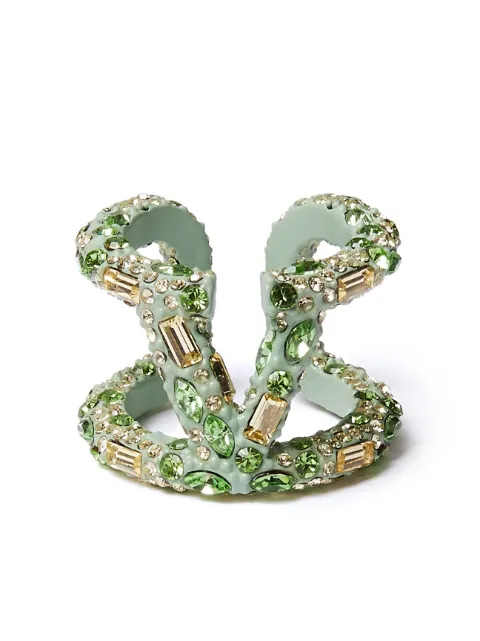 Valentino Garavani VLogo crystal-embellished ring