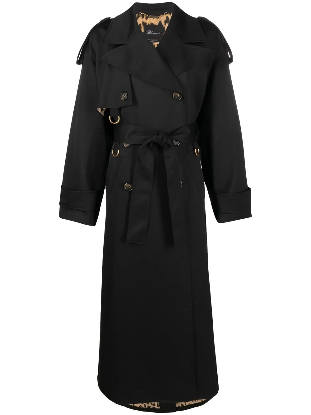 

Blumarine long double-breasted trench coat - Black