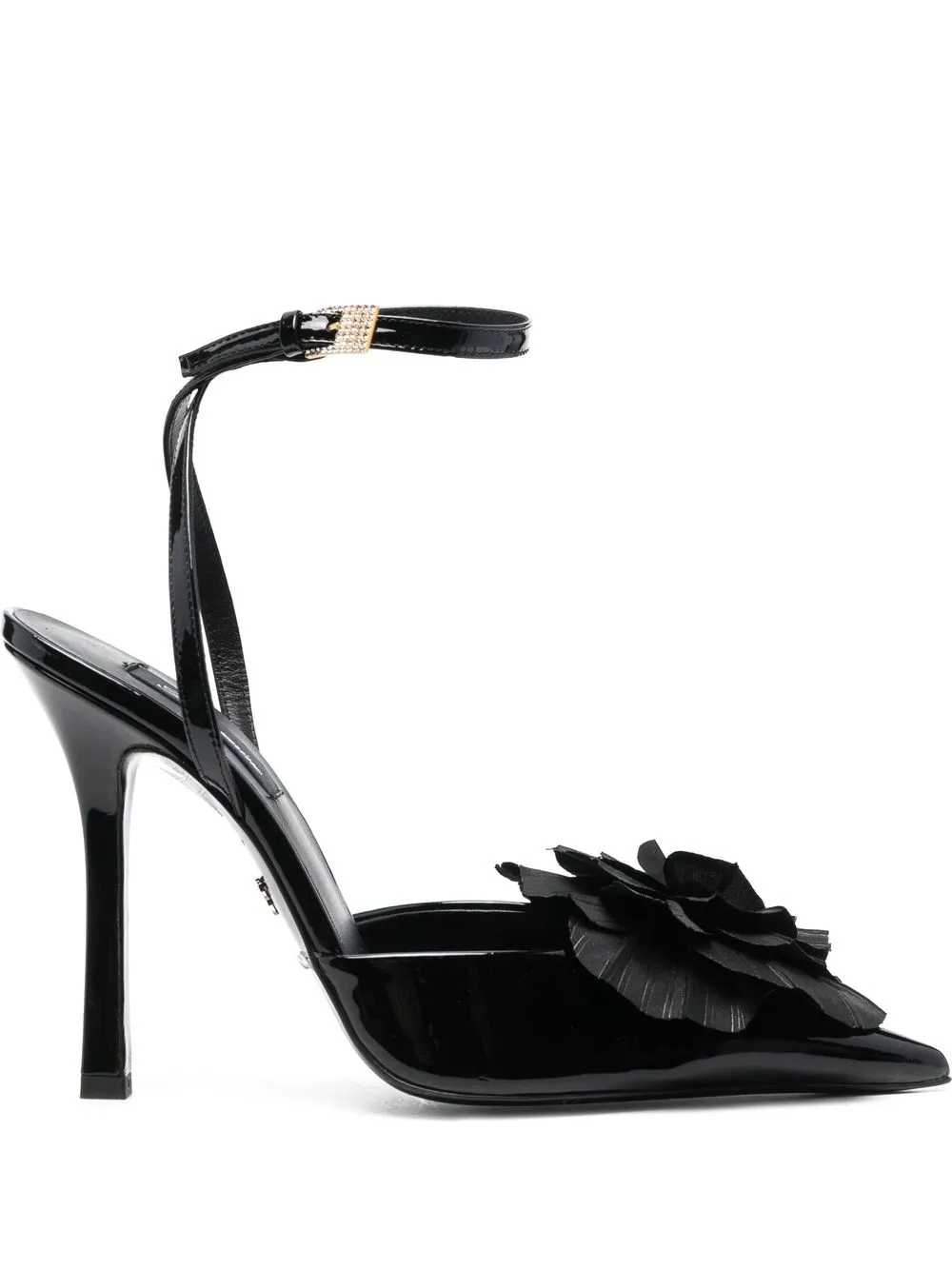 

Blumarine sandalias con aplique floral - Negro