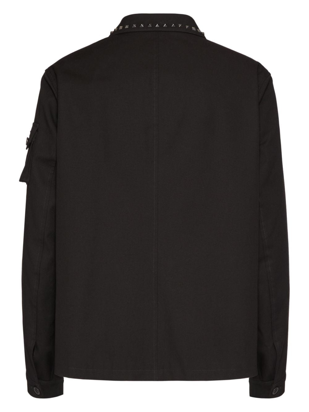 Shop Valentino Studded Two-pocket Shirt In Black