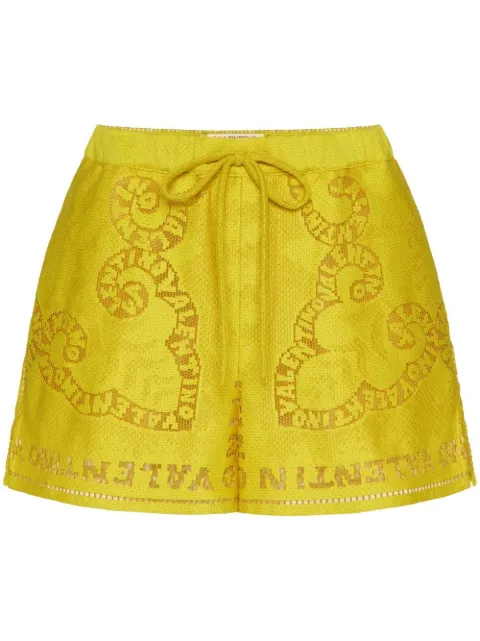 Valentino Garavani embroidered drawstring cotton shorts