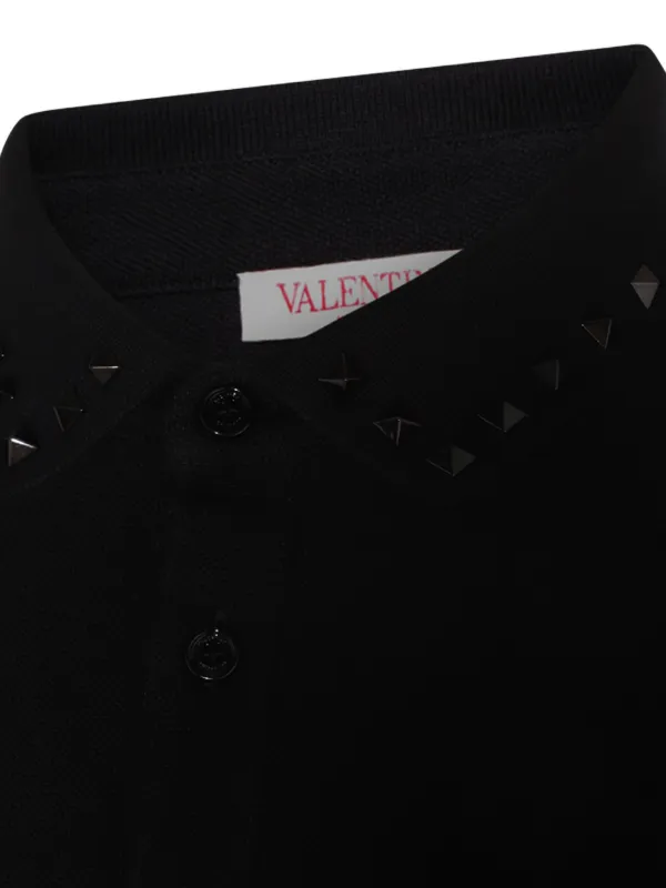Tシャツ・カットソー VALENTINO GARAVANI Black Cotton Polo Shirt Black Toile Iconographe Cotton-Jersey Polo Shirt | VALENTINO