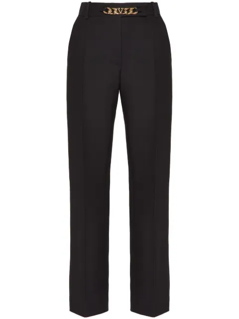 Valentino Garavani Crepe Couture VLogo Chain trousers