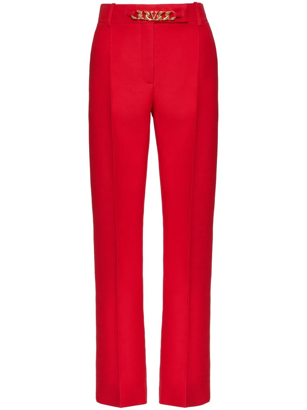 

Valentino pantalones rectos con detalle de cadena - Rojo