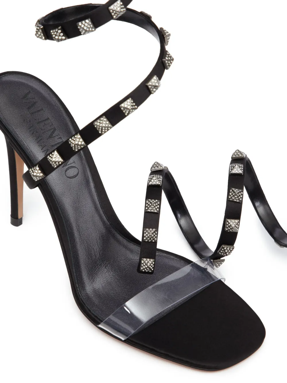 Valentino Garavani ロックスタッズ 100 レザーサンダル | ブラック