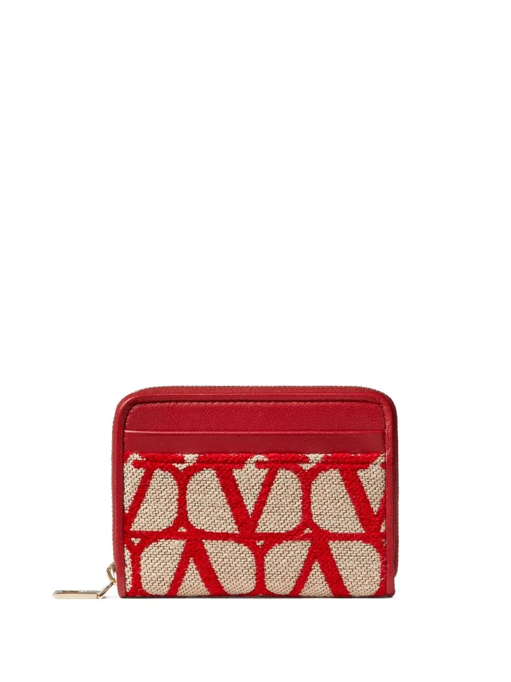 Valentino Garavani Portacarte Toile Iconographe con zip - Rosso