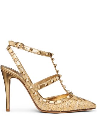 Valentino Garavani Raffia Rockstud Sandals