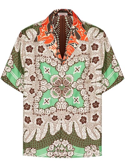 Valentino Garavani - Bandana Flower-print silk shirt
