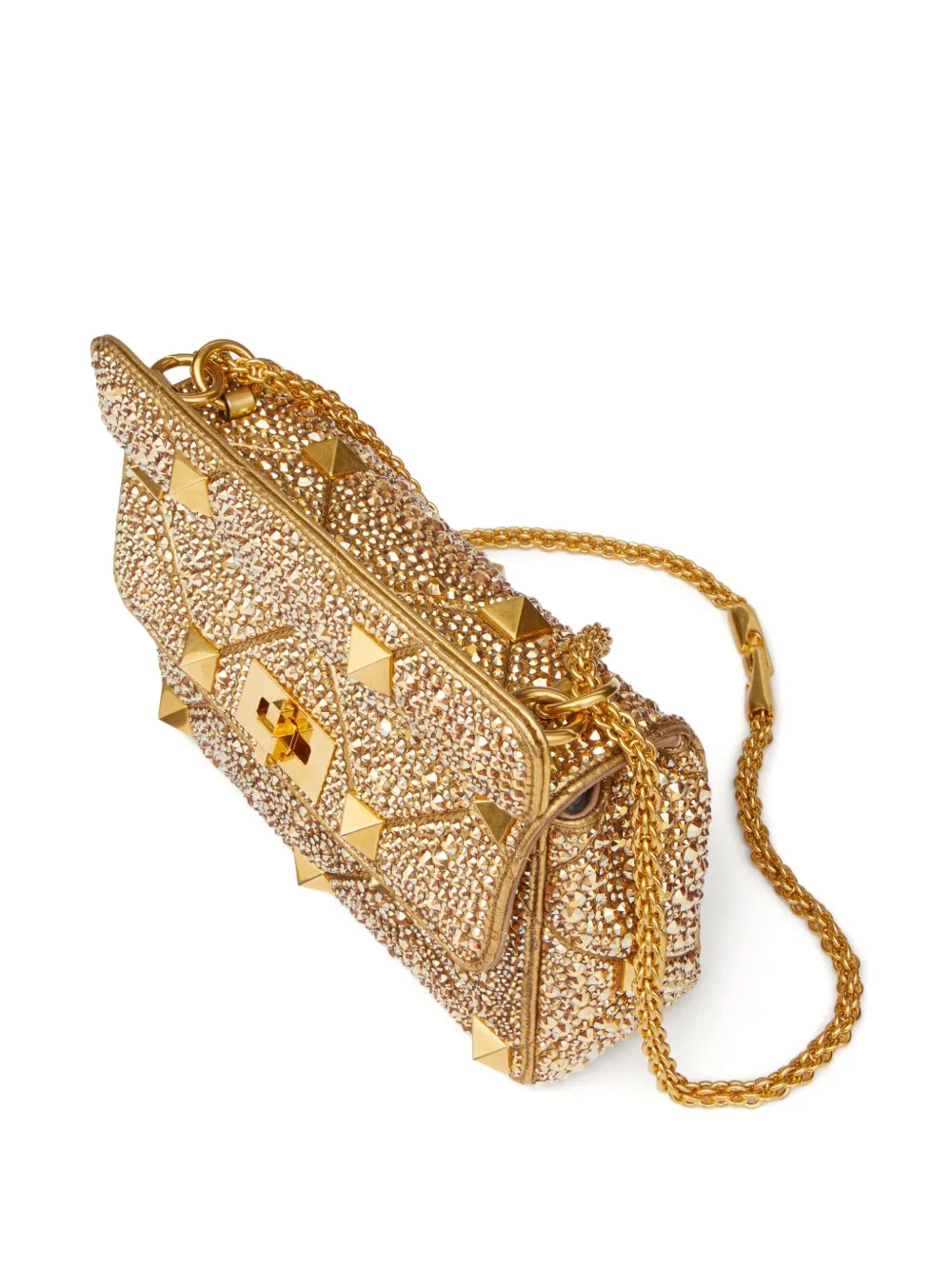 Valentino Garavani Medium Roman Stud Rhinestone Shoulder Bag Farfetch