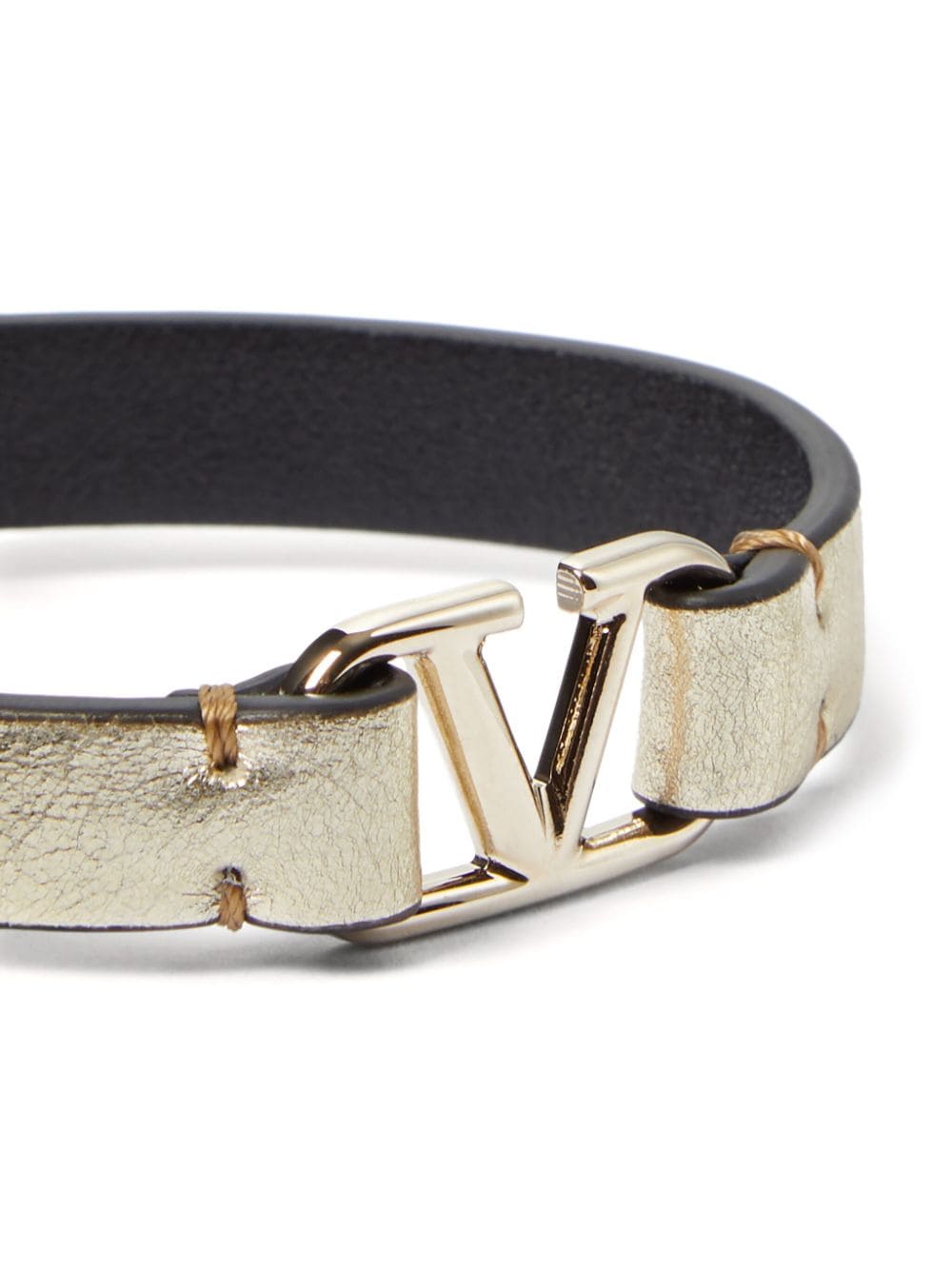 Shop Valentino Vlogo Signature Metallic-finish Bracelet In Gold