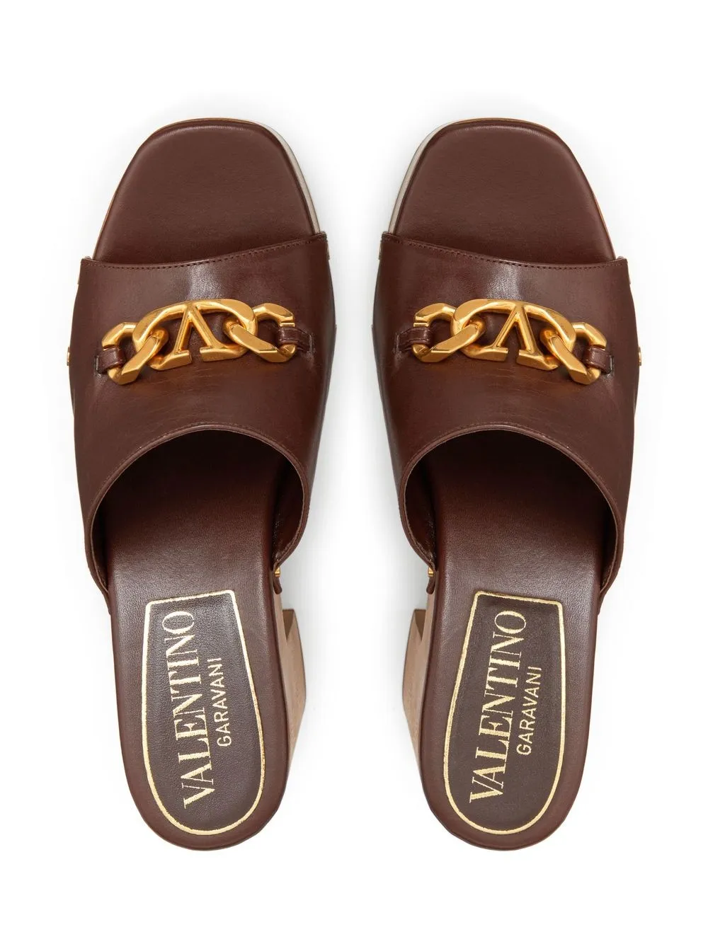 Valentino Vlogo 105 Leather Platform Sandal In Brown