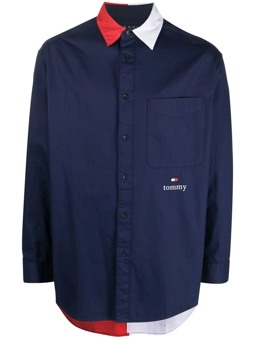 

Tommy Hilfiger camisa manga larga con diseño color block - Azul