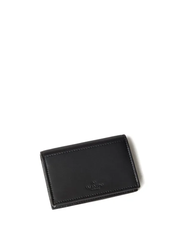 折りたたみ財布 VALENTINO SS24 Black leather VLTN wallet (4Y2P0577LVN 0NI) Valentino Garavani VLTN Leather Wallet | Black | FARFETCH