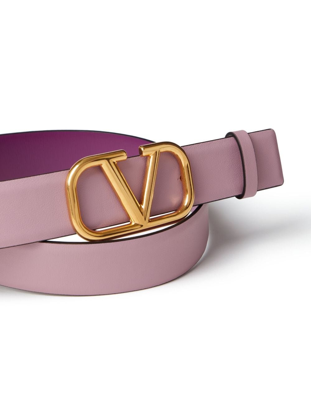 Shop Valentino Vlogo Signature Reversible Belt In Purple
