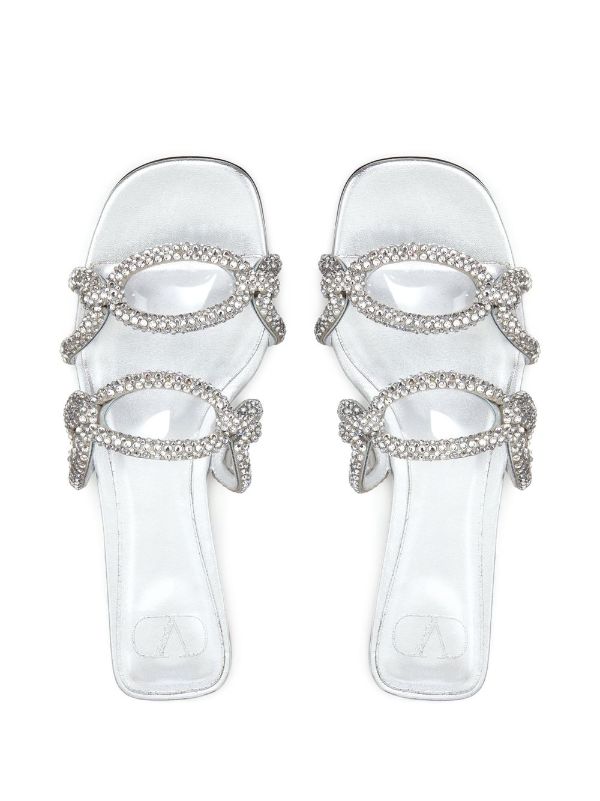 Silver rhinestone best sale flip flops