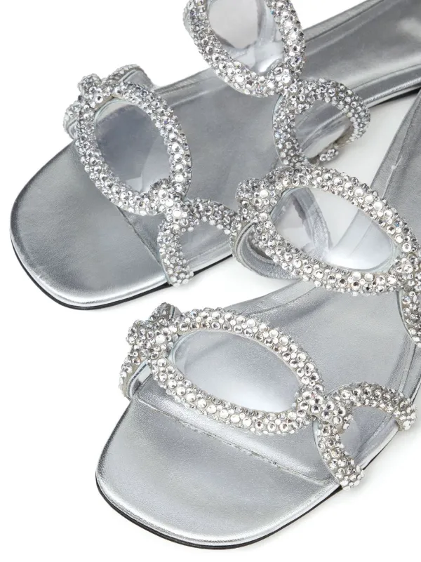 VALENTINO チェン1967スリッホンサンタル 2W2S0GH7ZUC V6F Valentino Garavani Chain 1967 crystal-embellished Sandals