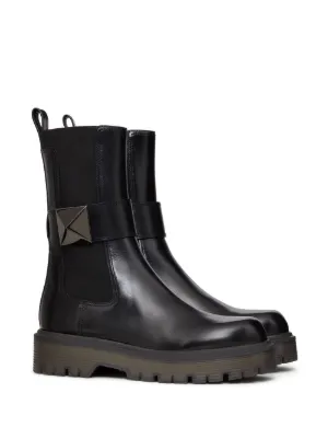 新品【ヴァレンティノ ガラヴァーニ 】 薔薇 ショート丈 ラバーブーツ 黒 39 Valentino Garavani（ヴァレンティノ・ガラヴァーニ）ウィメンズ