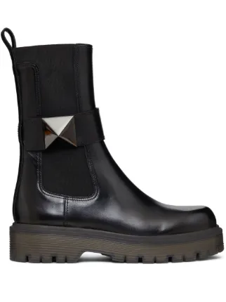 Valentino Beatle Leather Boot, Black 0400021821685_BLACK?wid=600&  main image 4